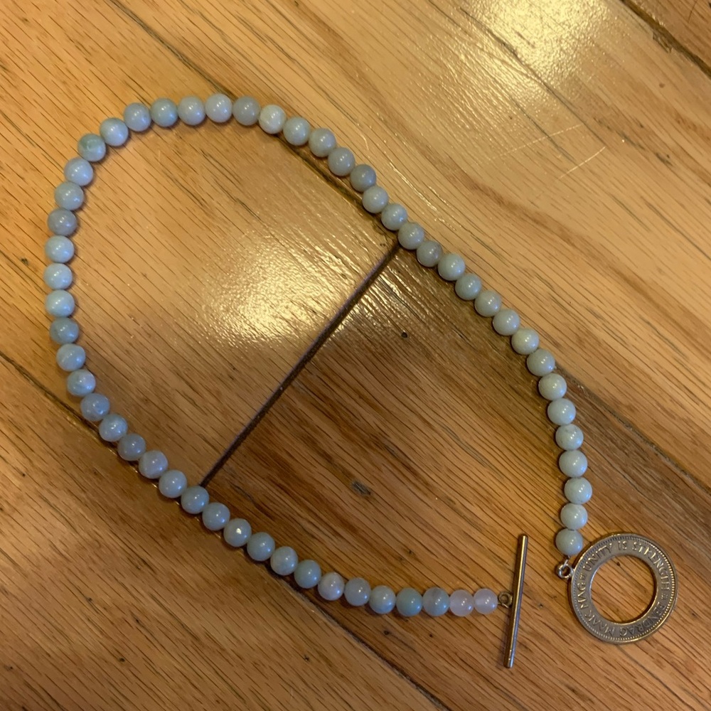 Turquoise beaded South Africa coin wrap bracelet
